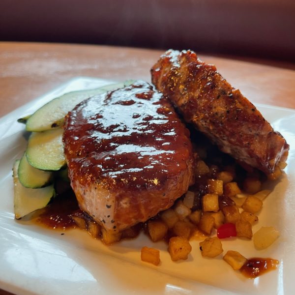 WHISKEY GLAZED PORK CHOPS | 18.99