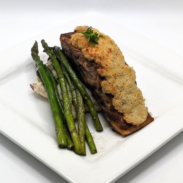 PARMESAN & HORSERADISH CRUSTED SALMON // $24.99