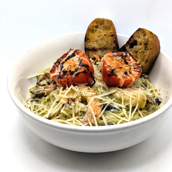 CREAMY SHRIMP PESTO PASTA // $21.99